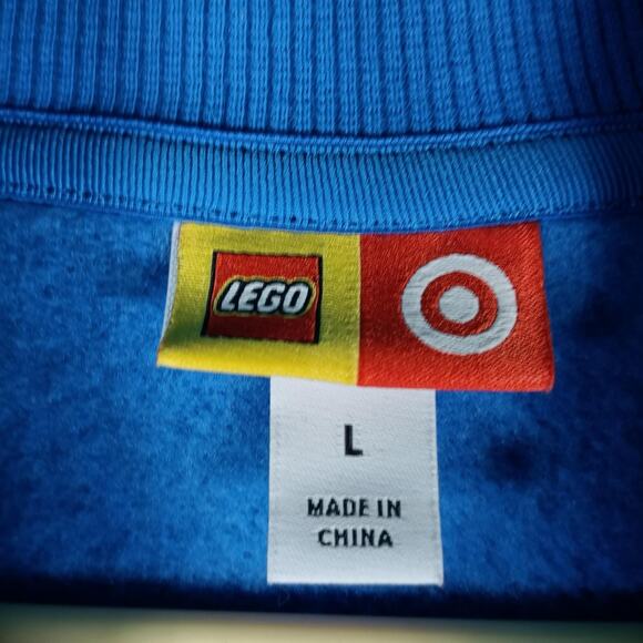 LEGO x Target Jacket Mens Large Blue Red Yellow Full Zip Colorblock Retro Style - Picture 2 of 8
